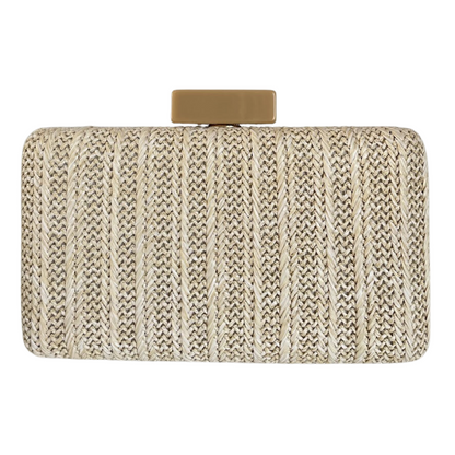 Bolsa de Festa Clutch Palha Bege