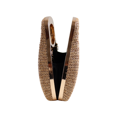 Bolsa de Mão Clutch Festa Palha Bege