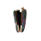 Bolsa Clutch Festa Bordada Flores Verde