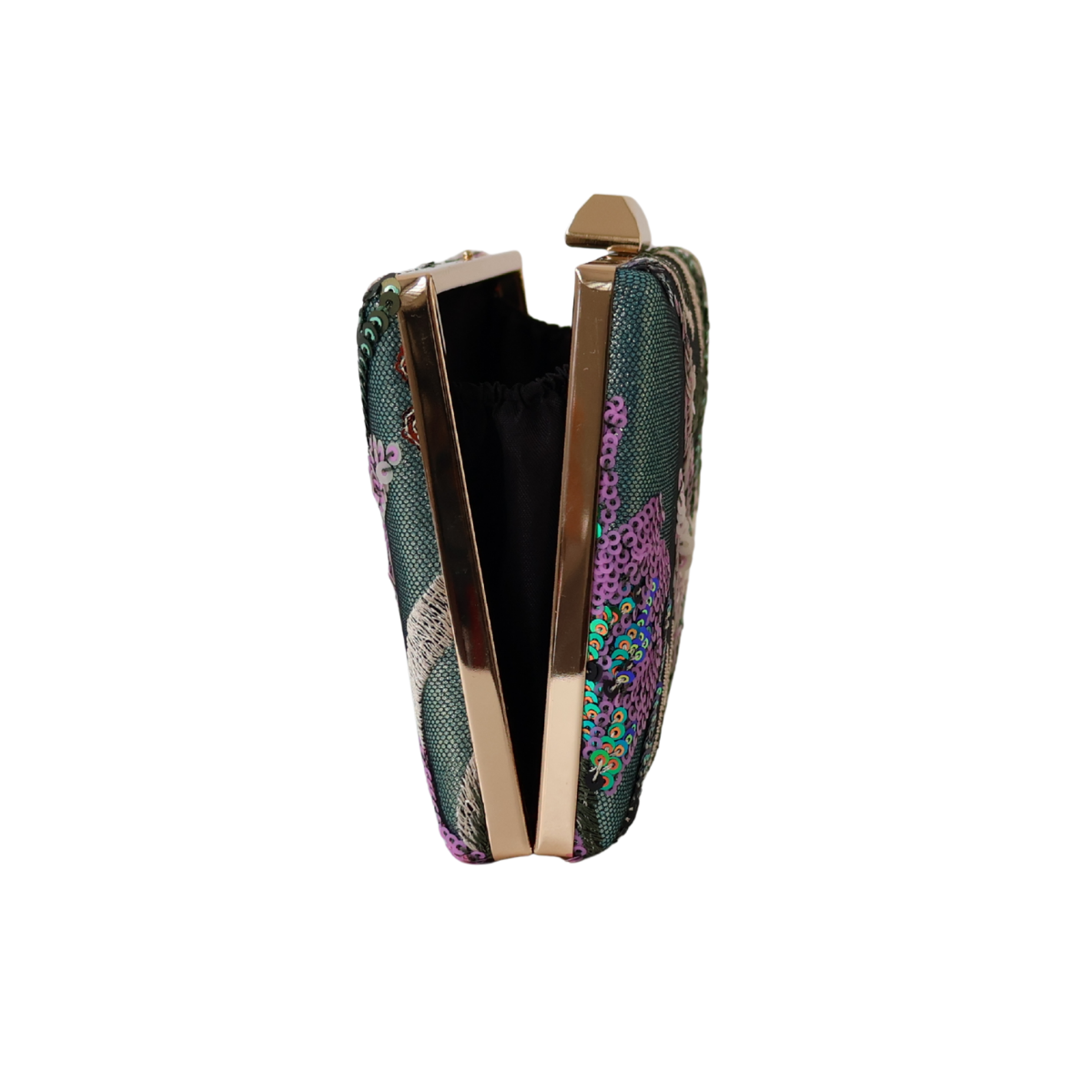 Bolsa Clutch Festa Bordada Flores Verde