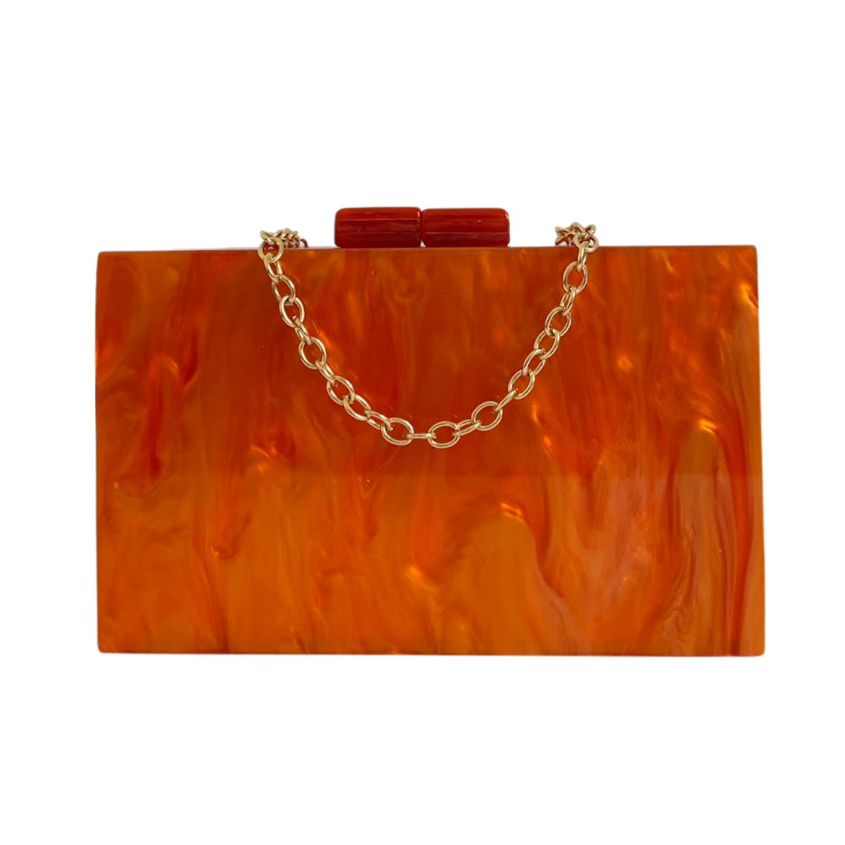 Bolsa de Festa Clutch Acrílico Laranja