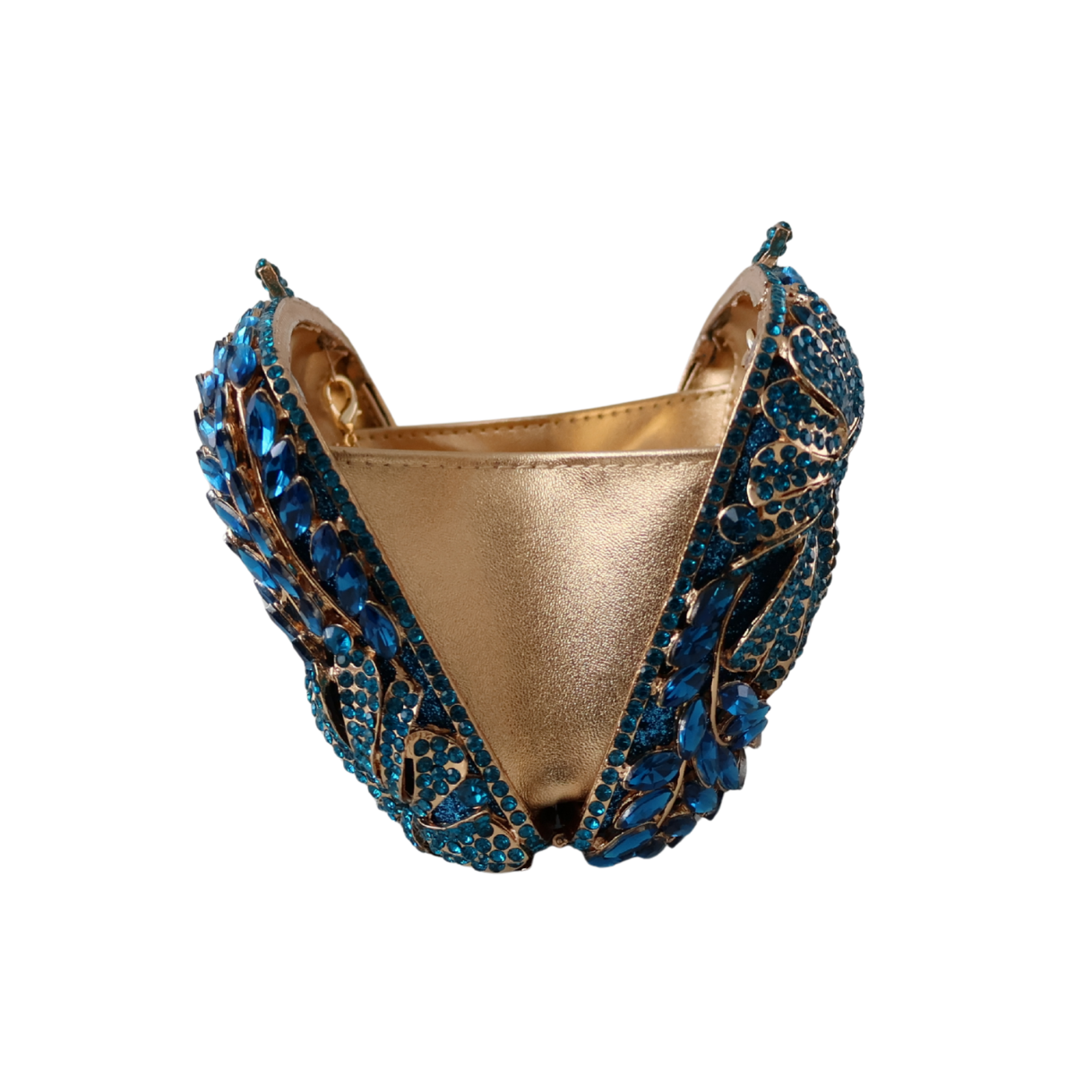 Bolsa Clutch Festa Pedraria Strass Azul