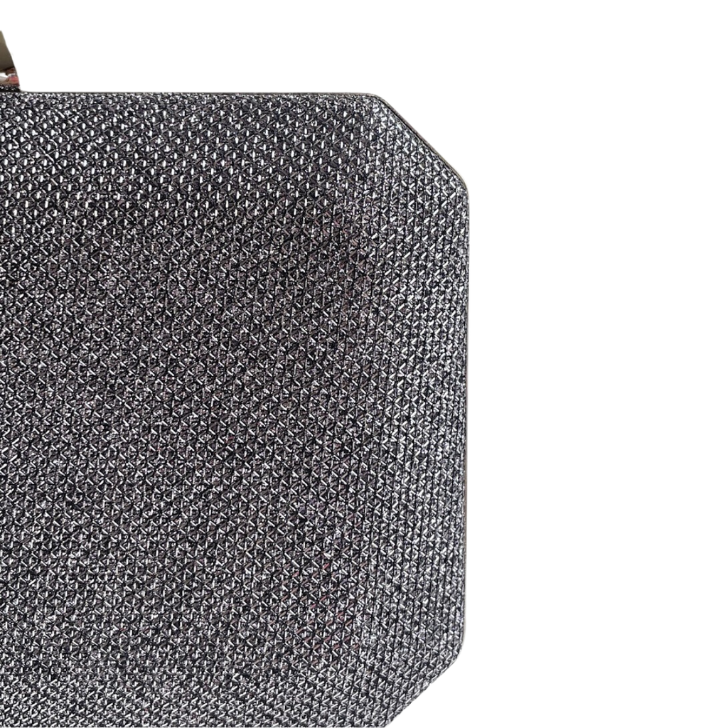 Bolsa de Festa Clutch Brilho Prata Grafite