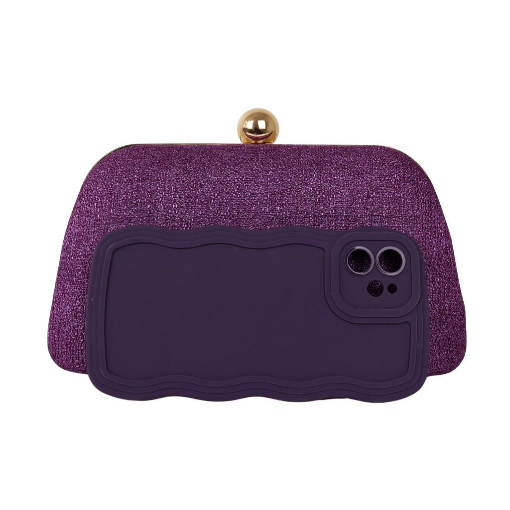Bolsa de Festa Clutch Tecido Roxa