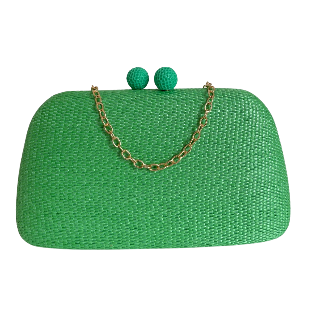 Bolsa de Festa Clutch Palha Verde Grama