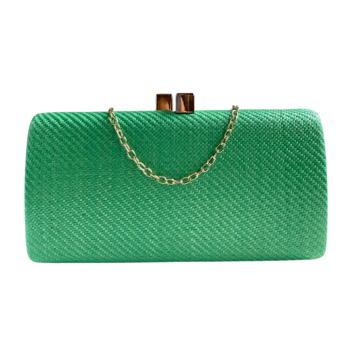 Bolsa de Festa Clutch Palha Verde