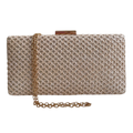 Bolsa Festa Clutch Trama Palha Bege Claro