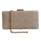 Bolsa Festa Clutch Trama Palha Bege Claro