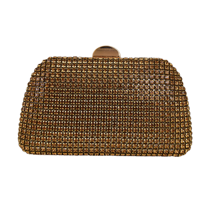 Bolsa Festa Clutch Strass Dourado Escuro