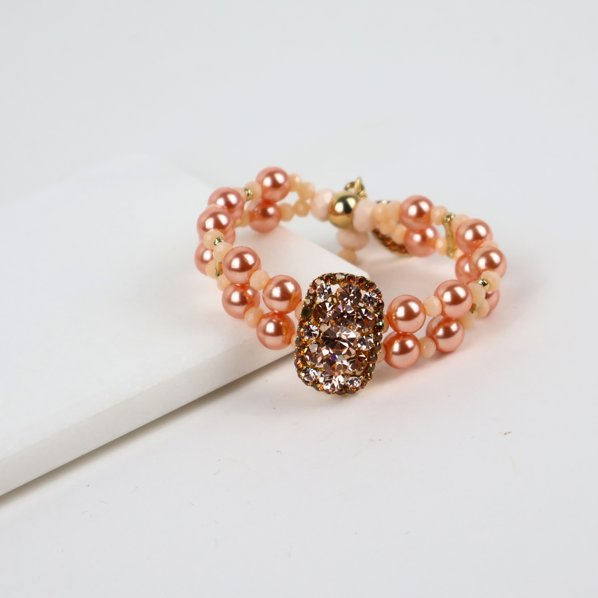 Bracelete Champagne e Rosê