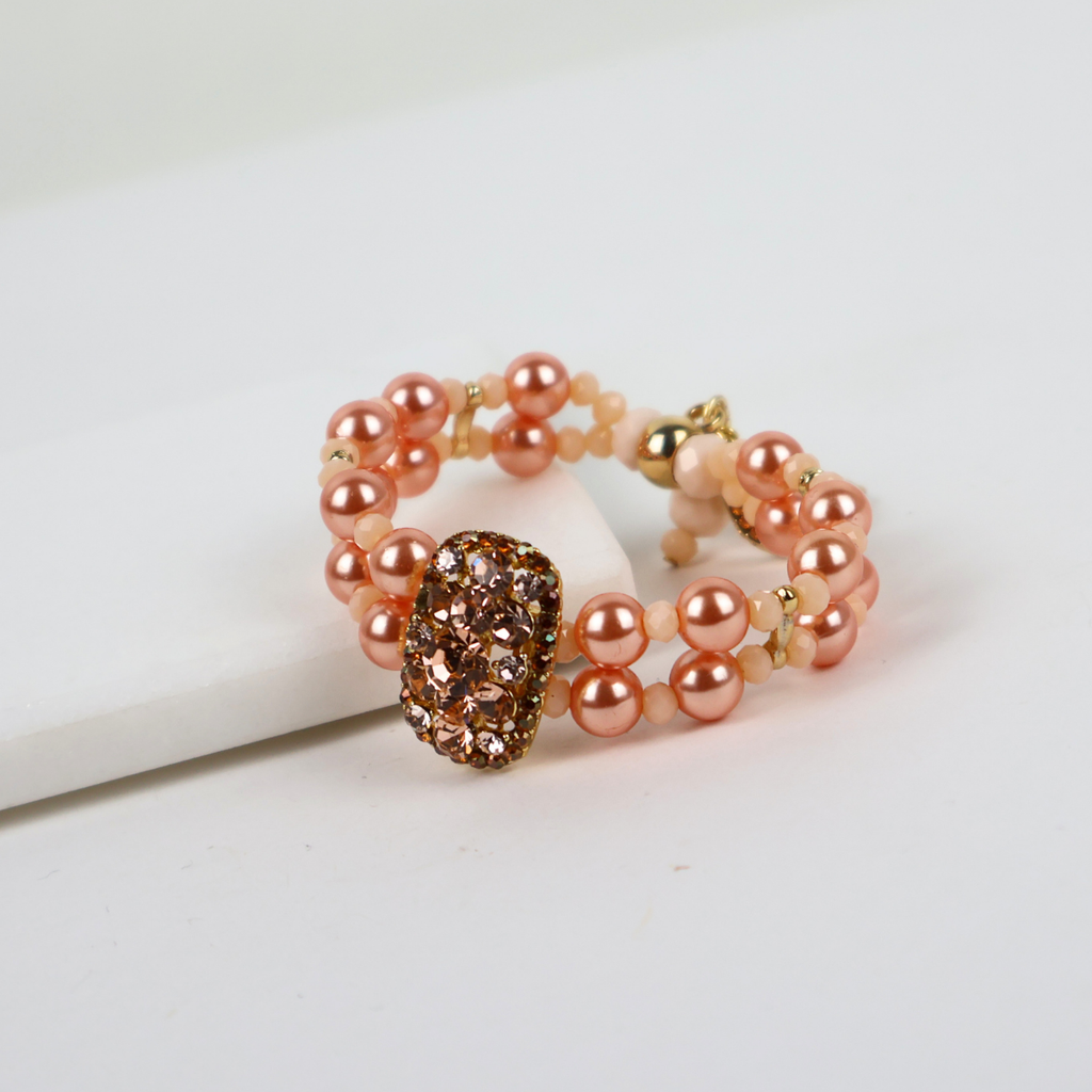 Bracelete Champagne e Rosê