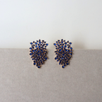 Brinco Dourado e Cristal Azul - Semijoia