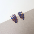 Brinco Dourado e Cristal Azul - Semijoia