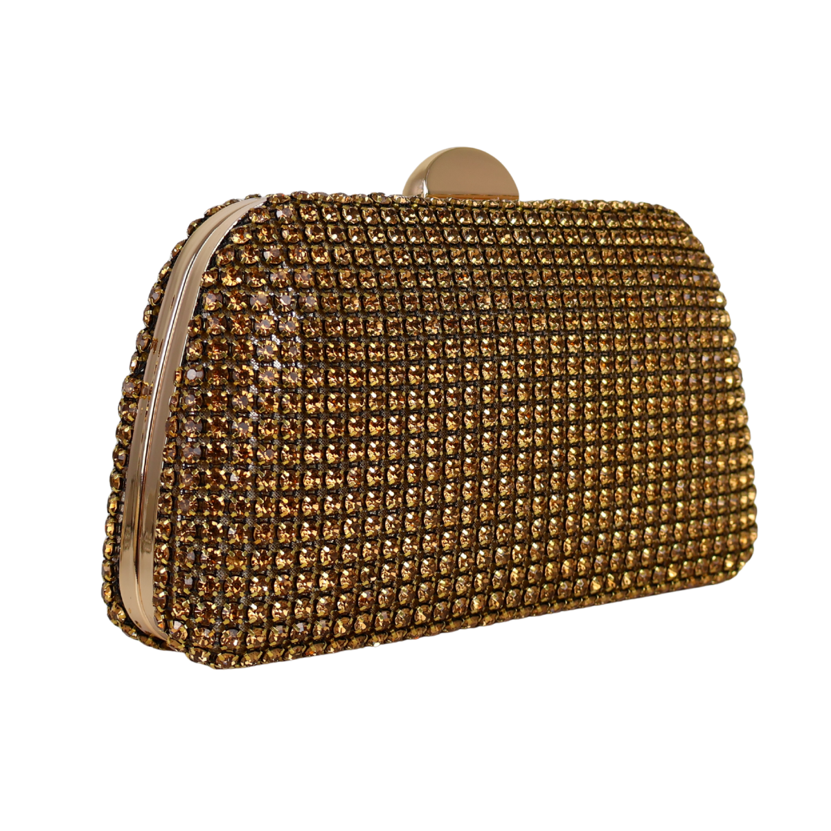 Bolsa Festa Clutch Strass Dourado Escuro