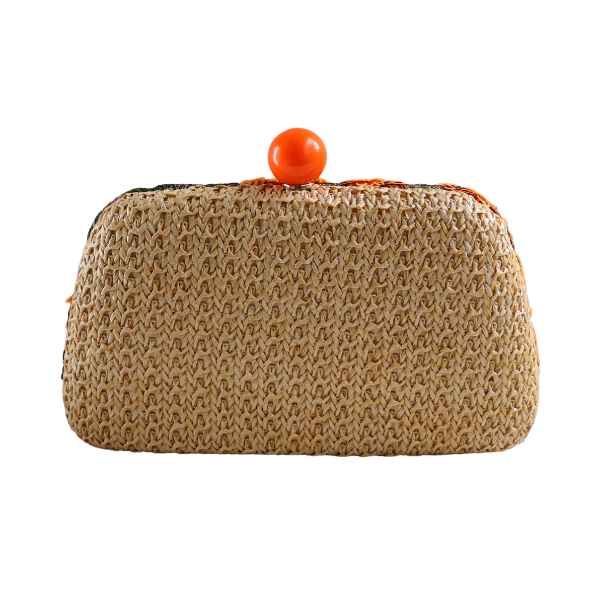 Bolsa Clutch Festa Bordada Flores Laranja