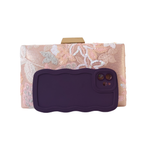 Bolsa Clutch Festa Bordada Flores Rosa