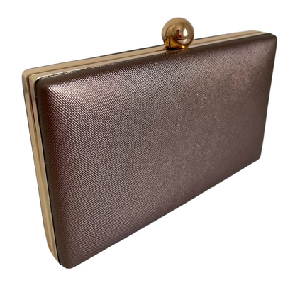 Bolsa de Festa Clutch Vinil Bronze Café