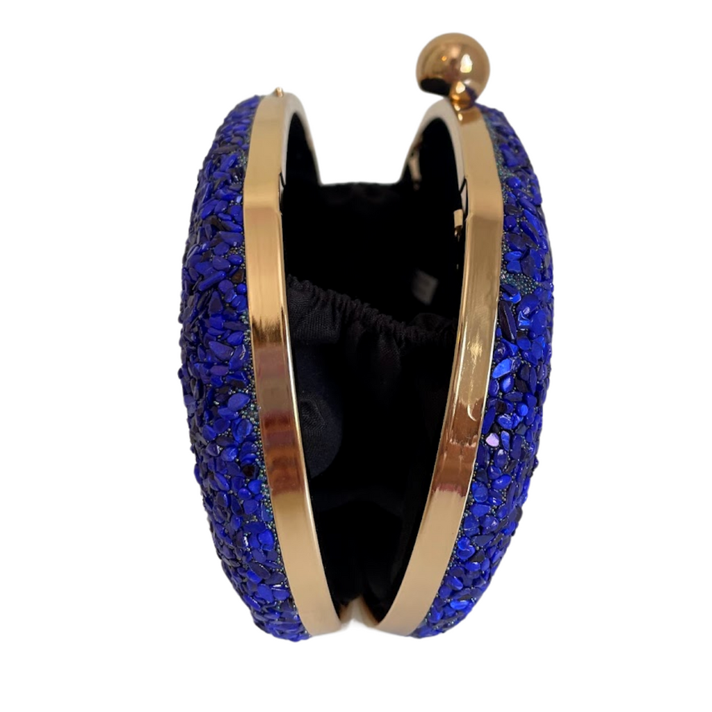 Bolsa Festa Clutch Pedraria Azul Royal