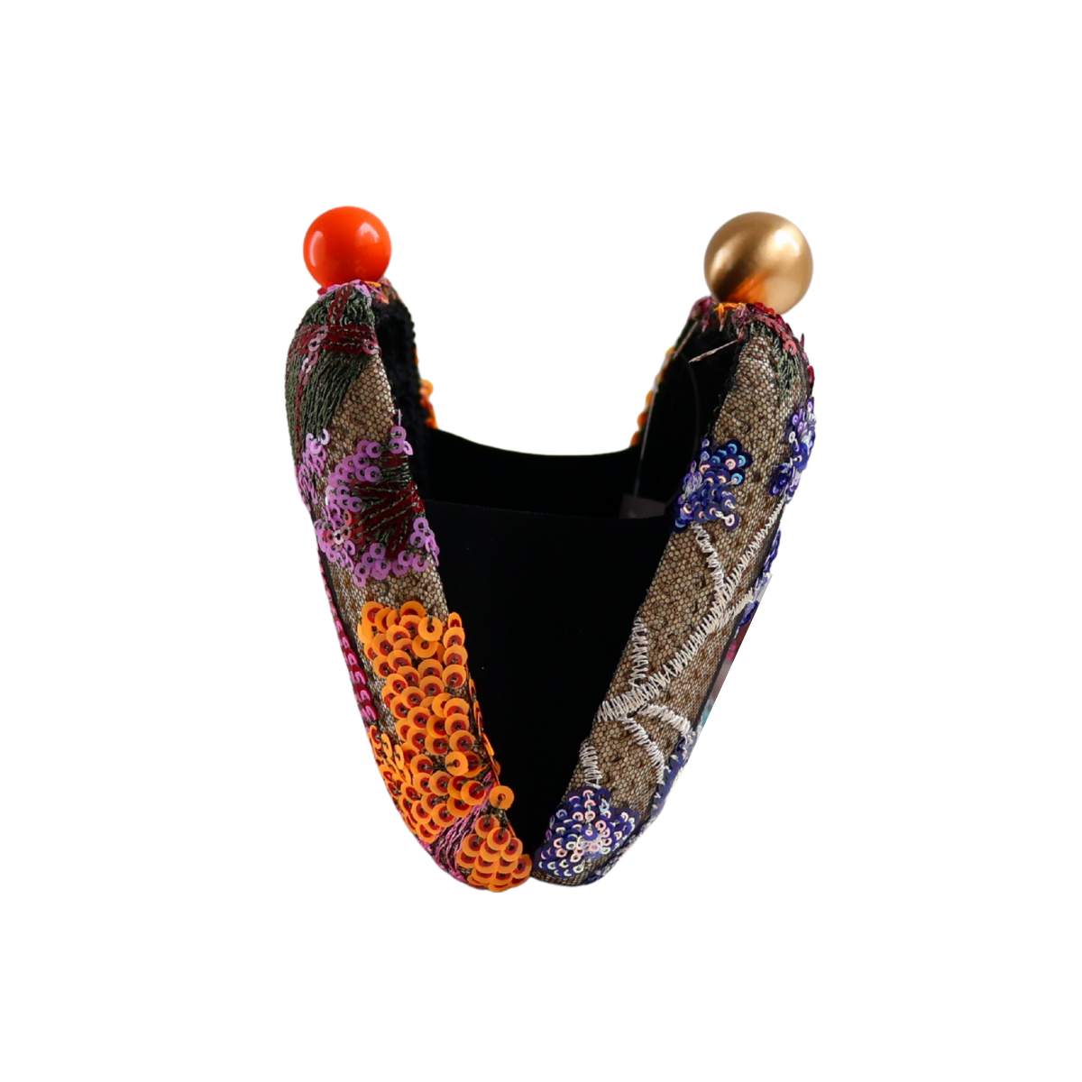 Bolsa Clutch Festa Bordada Flores Laranja