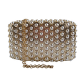 Bolsa de Festa Clutch Acrílico Dourado e Perolas