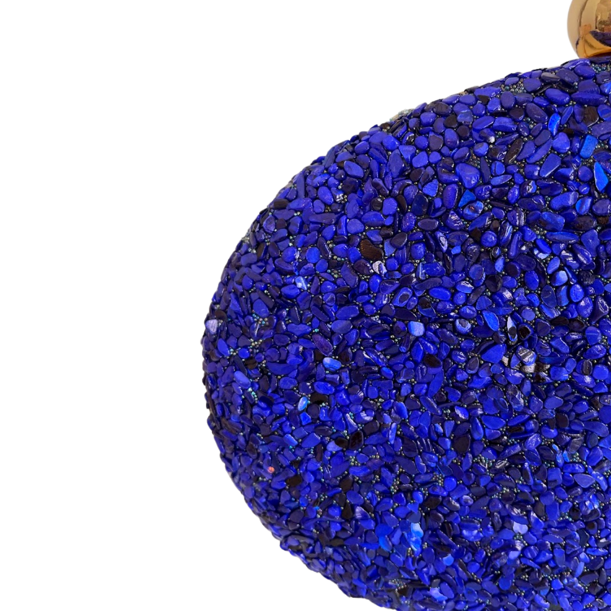 Bolsa Festa Clutch Pedraria Azul Royal