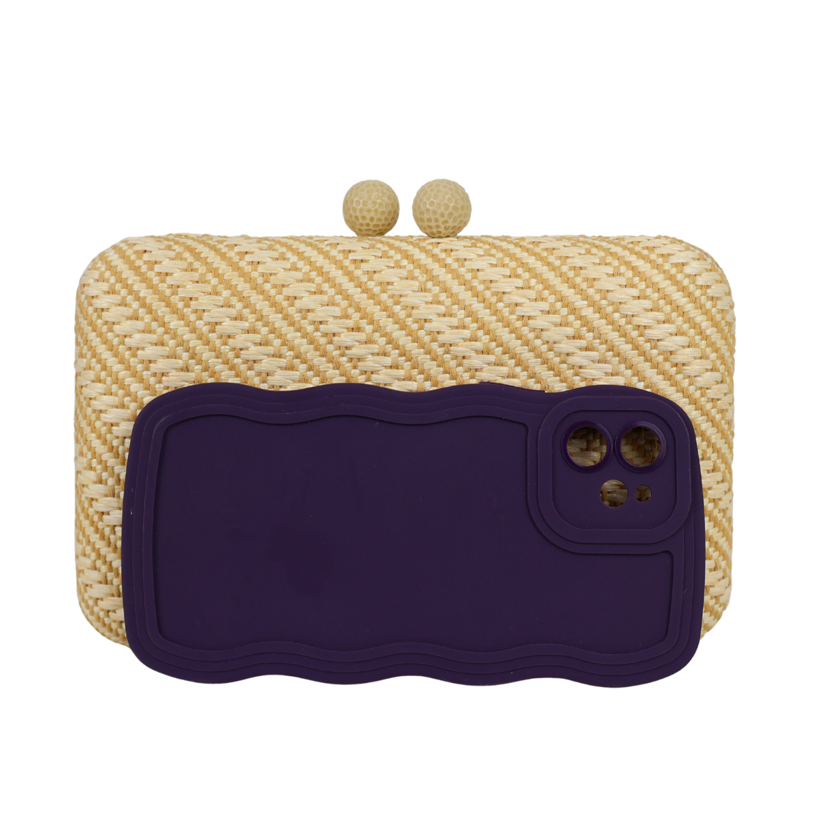 Bolsa Clutch Festa Palha Bege