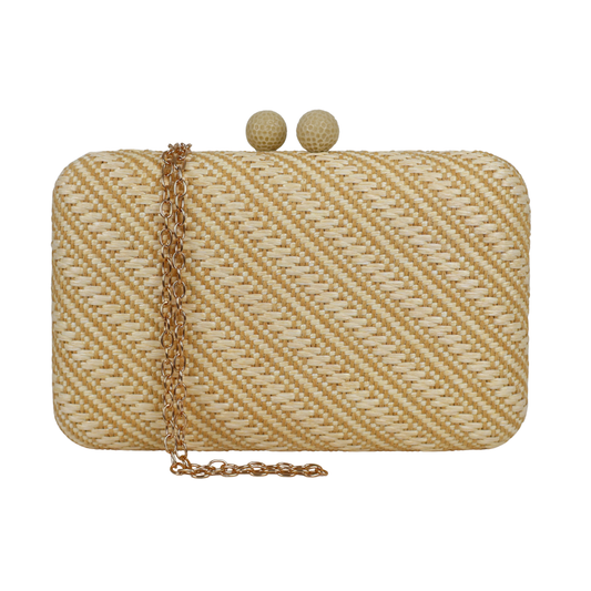 Bolsa Clutch Festa Palha Bege
