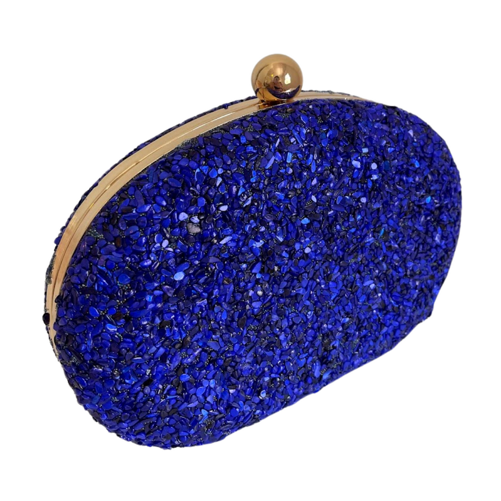 Bolsa Festa Clutch Pedraria Azul Royal