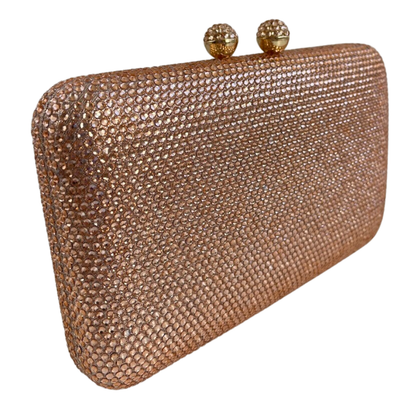 Bolsa Festa Clutch Pedraria Strass Rosê