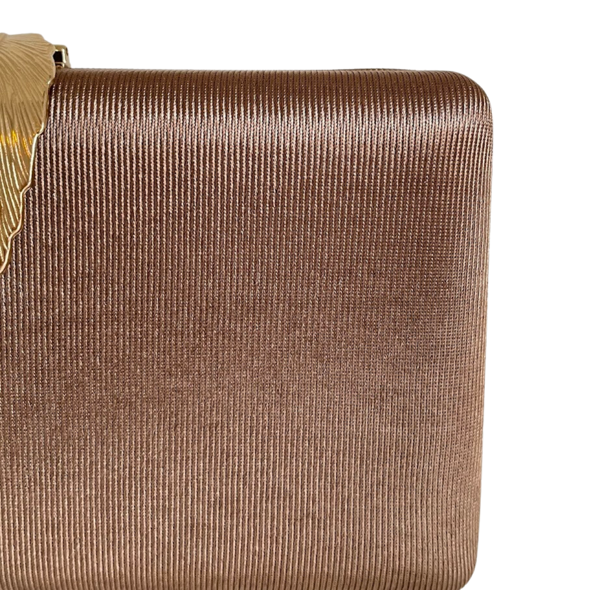 Bolsa Clutch Festa Tecido Fecho de Folha Marrom - ReUse