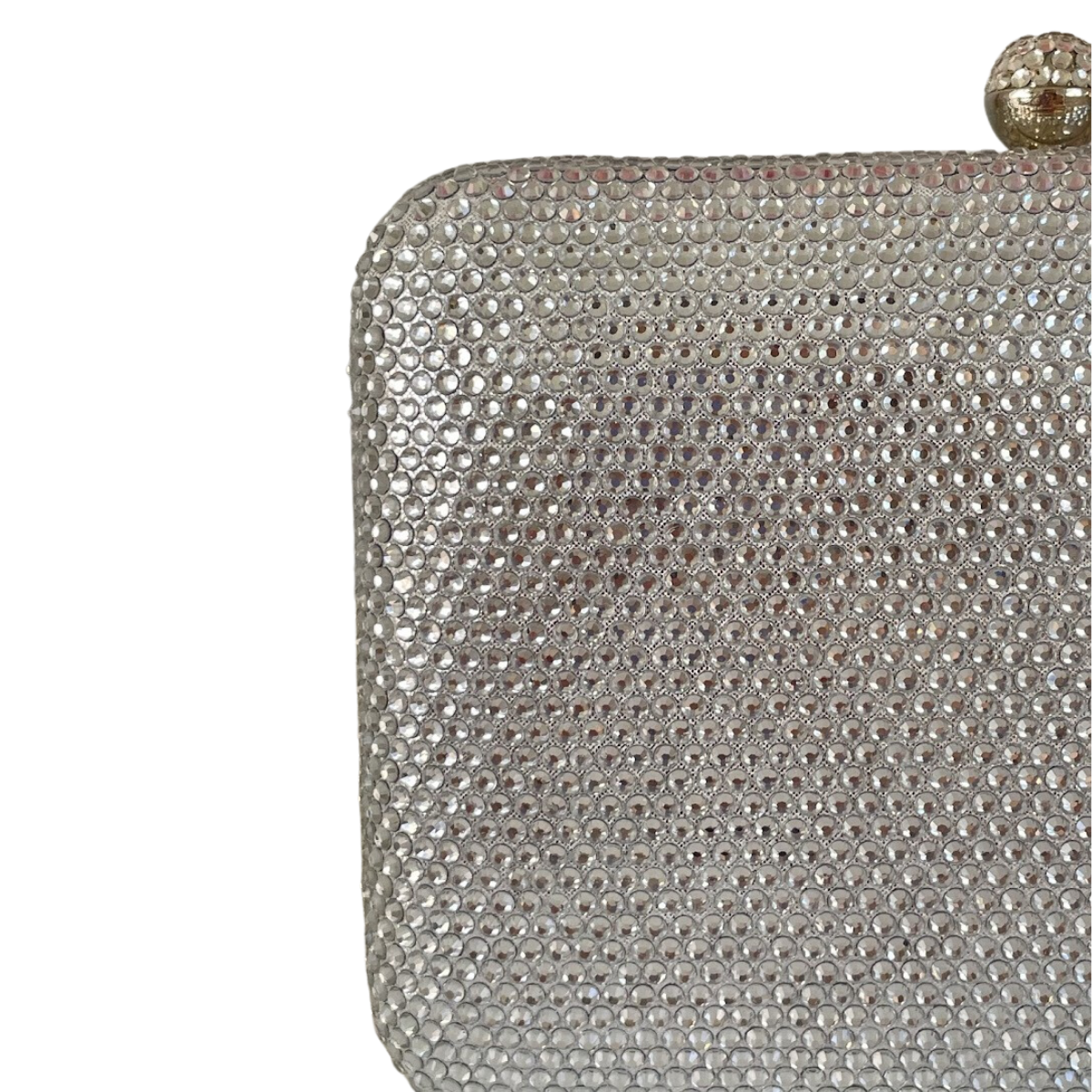 Bolsa de Festa Clutch Pedraria Prateada Retangular