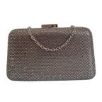 Bolsa de Festa Clutch Pedraria Strass Prata Escuro - ReUse