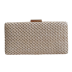 Bolsa Festa Clutch Trama Palha Bege Claro