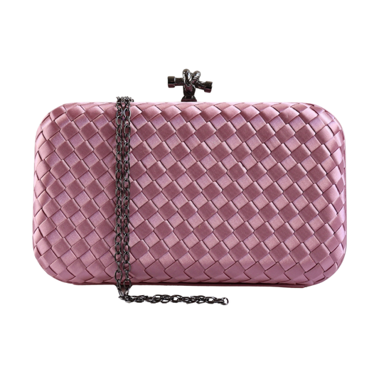 Bolsa Clutch Festa Tressê Cetim Inspired Média Rosa Bebê