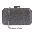 Bolsa de Festa Clutch Brilho Prata Grafite