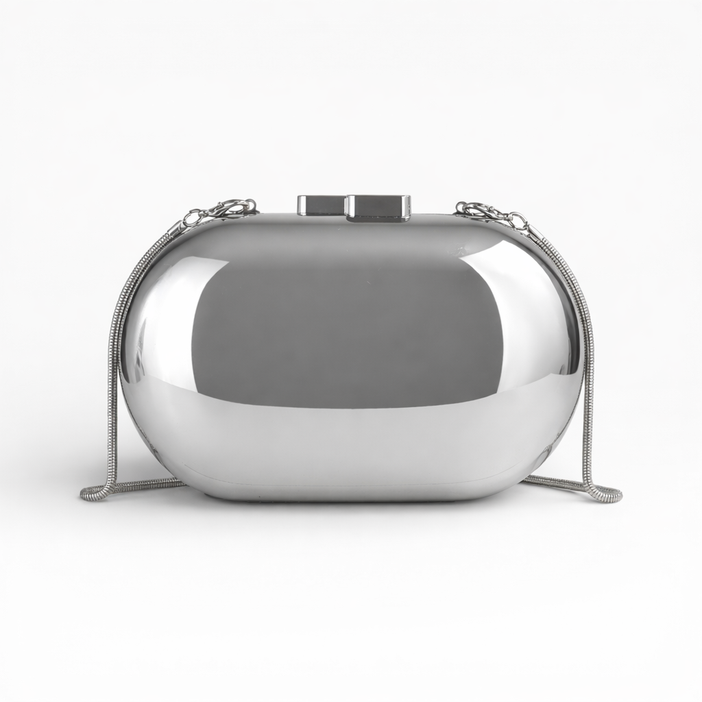 Bolsa de Festa Clutch Metalizada Prateada