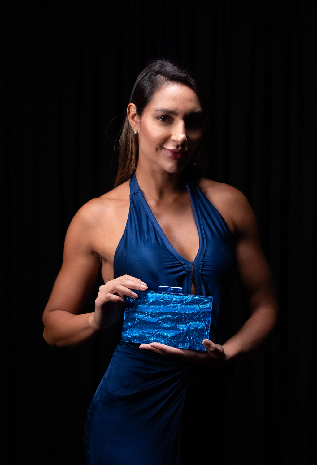 Bolsa de Festa Clutch Acrílico Azul