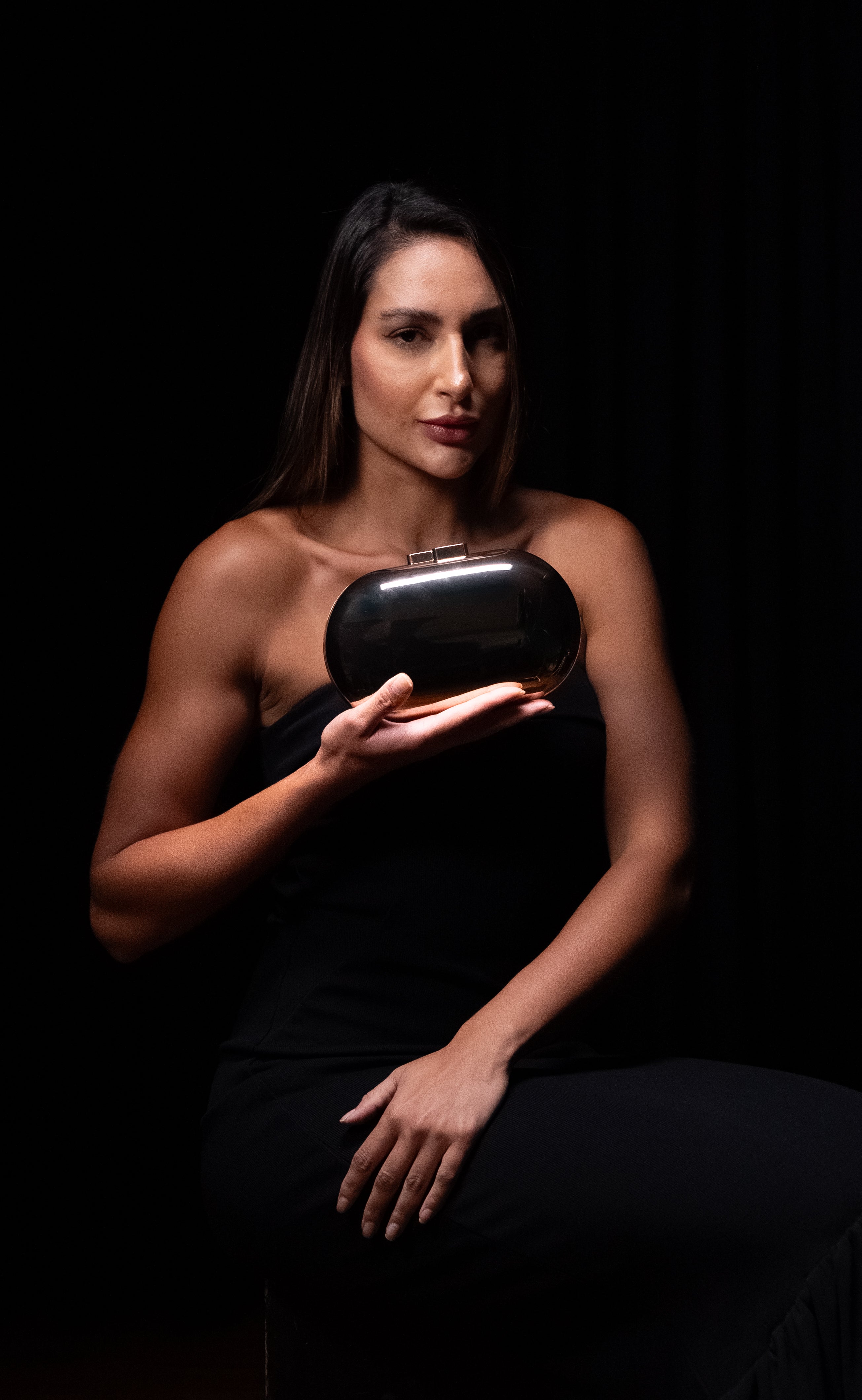 Bolsa de Festa Clutch Metalizada Dourada