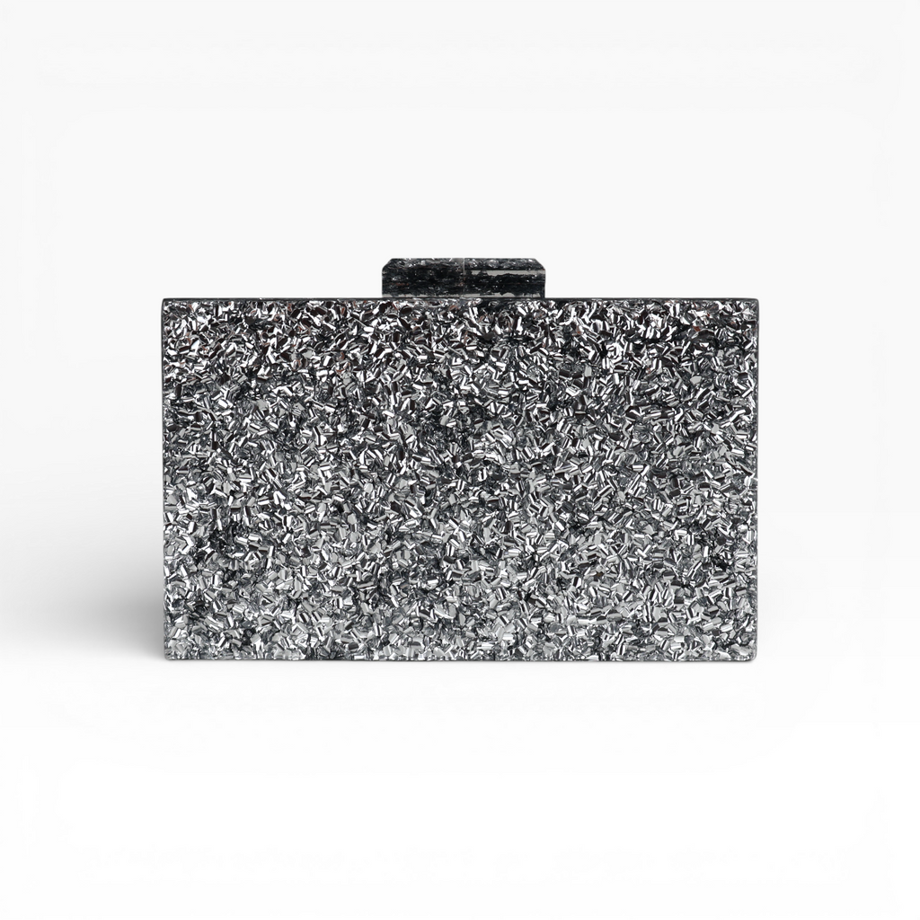 Bolsa de Festa Clutch Acrílico Prateada