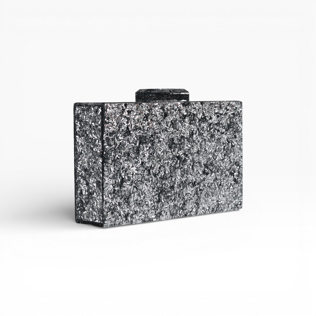 Bolsa de Festa Clutch Acrílico Prateada