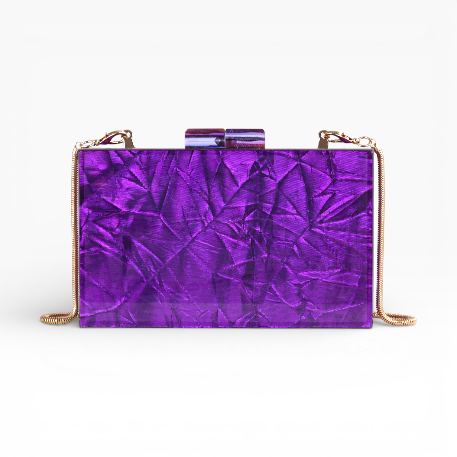 Bolsa de Festa Clutch Acrílico Roxa