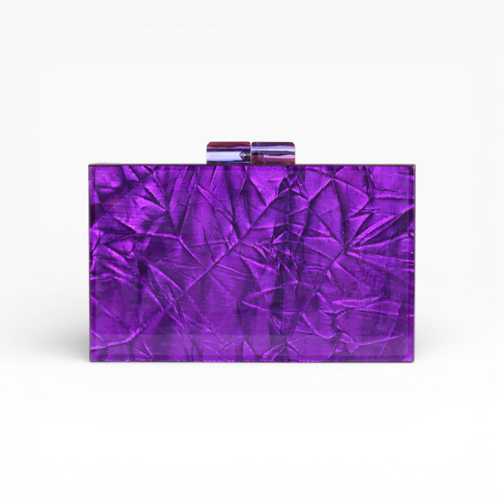 Bolsa de Festa Clutch Acrílico Roxa
