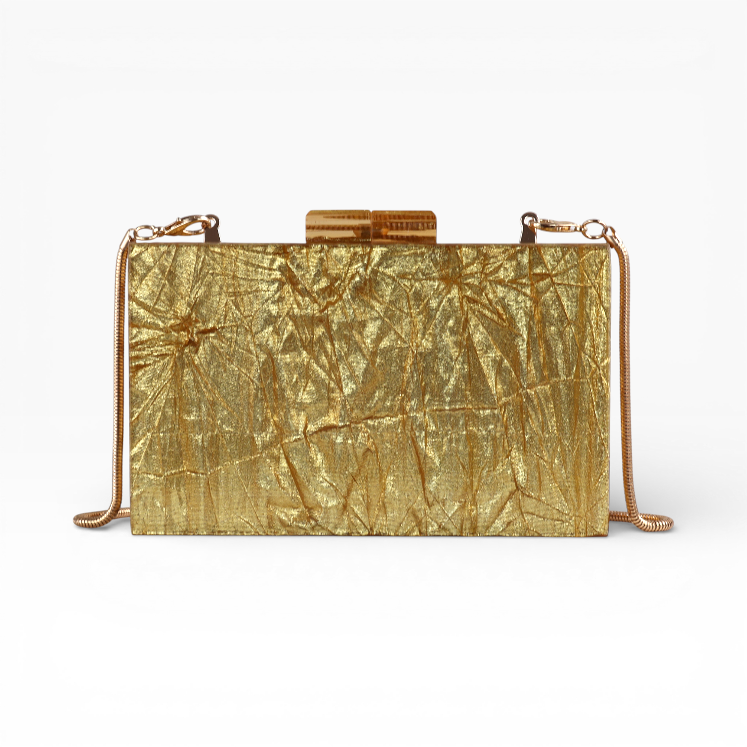 Bolsa de Festa Clutch Acrílico Dourada