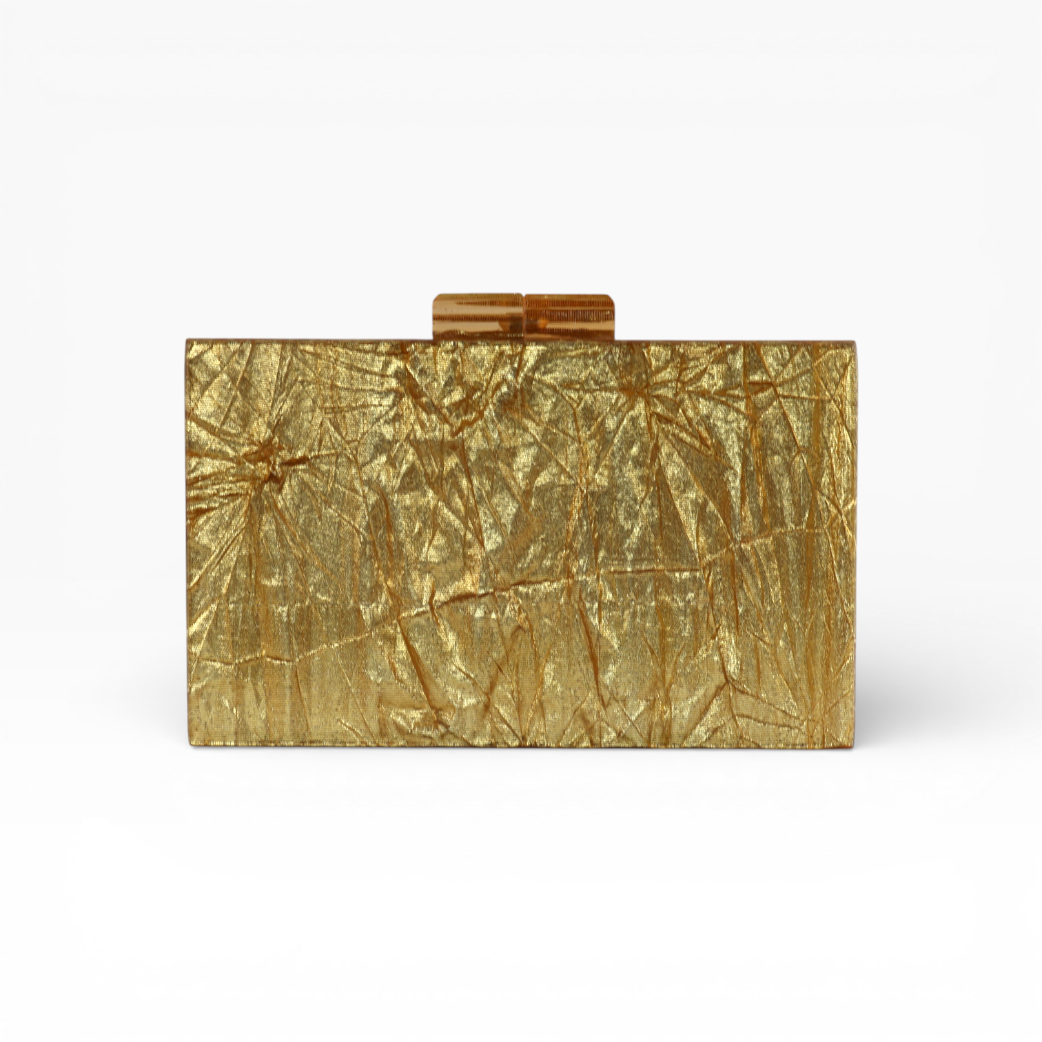 Bolsa de Festa Clutch Acrílico Dourada