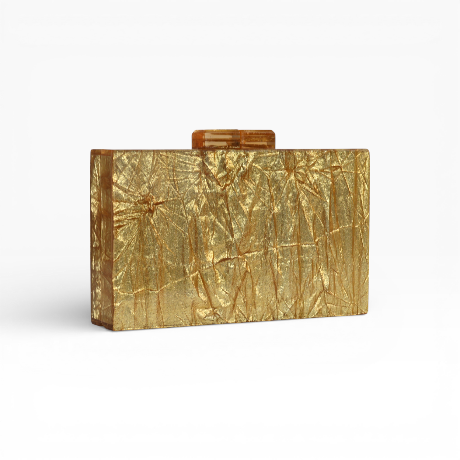 Bolsa de Festa Clutch Acrílico Dourada