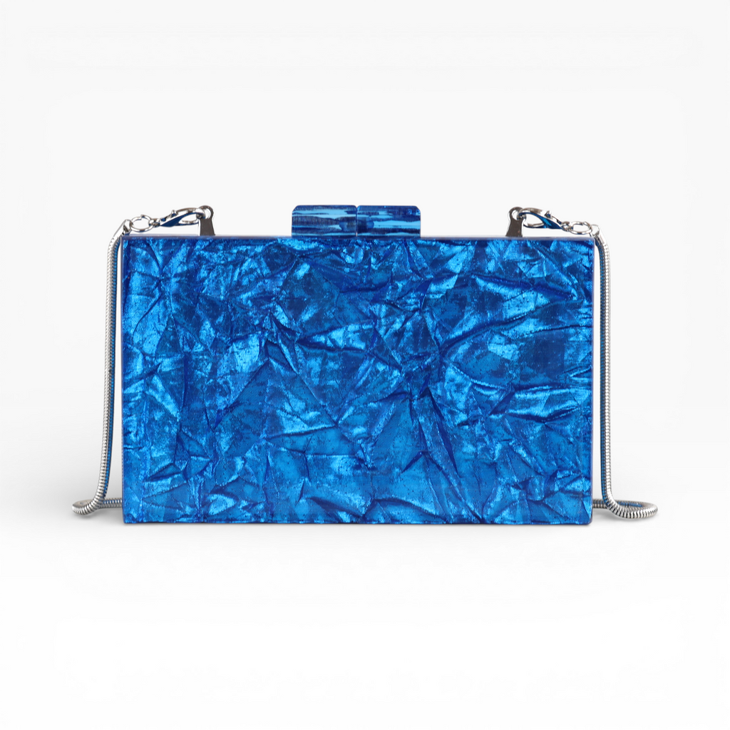 Bolsa de Festa Clutch Acrílico Azul