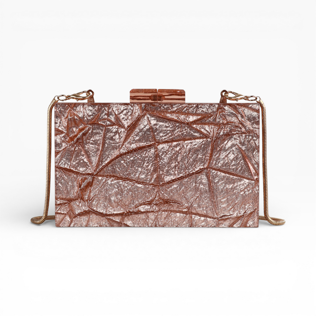 Bolsa de Festa Clutch Acrílico Champagne