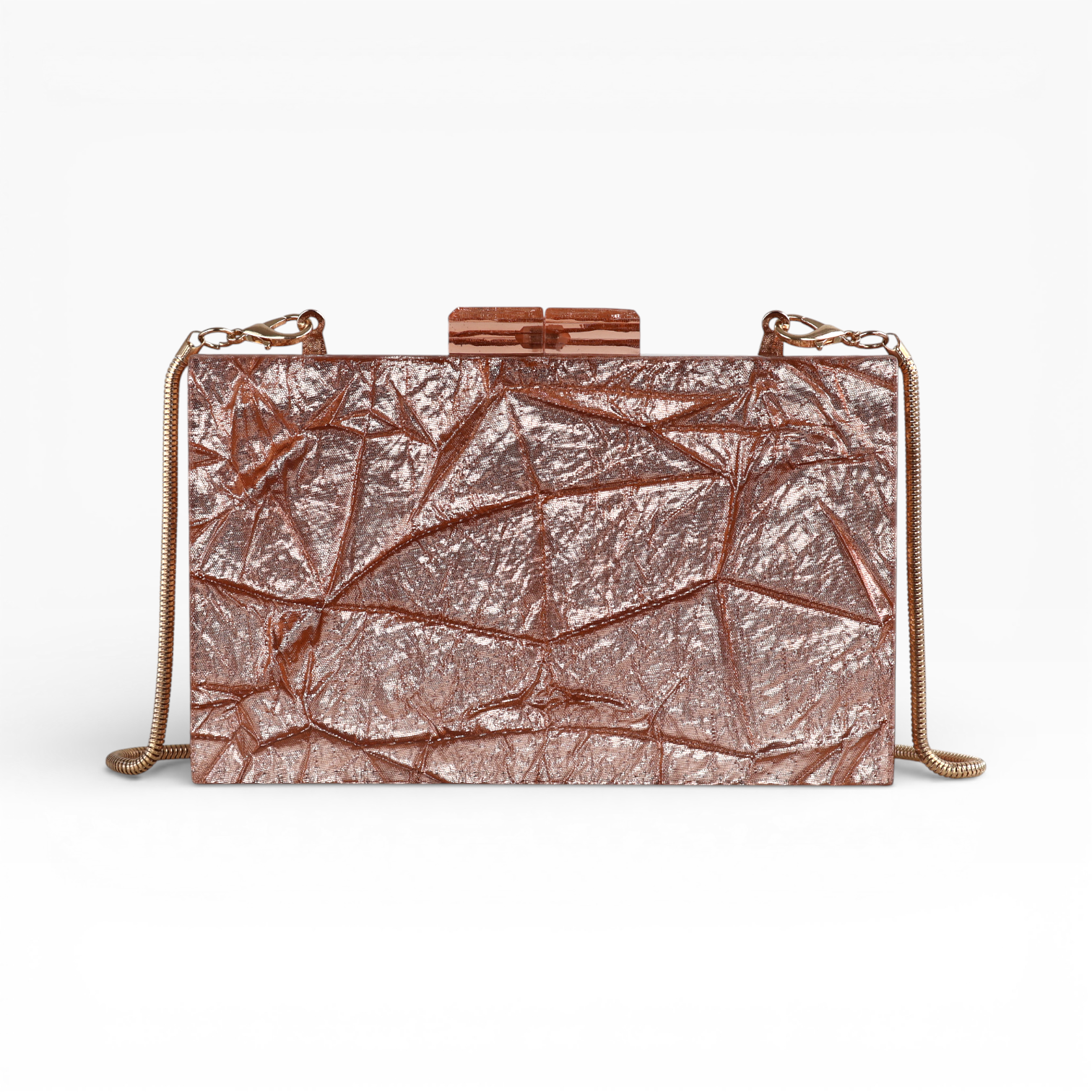 Bolsa de Festa Clutch Acrílico Champagne