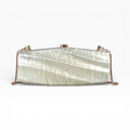Bolsa de Festa Clutch Acrílico Perolada Off-White