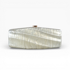 Bolsa de Festa Clutch Acrílico Perolada Off-White